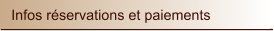 Infos réservations et paiements