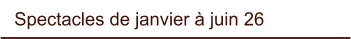 Spectacles de janvier à juin 26