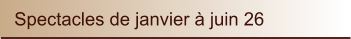 Spectacles de janvier à juin 26